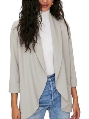 ARITZIA WILFRED Jacket Putty Chevalier Open Front Cuff Pkts NWOT Oversized Sz 4